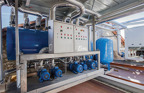 Iced water production station