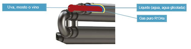 Schema dei 3 tubi circolari concentrici del Green Cryo TM