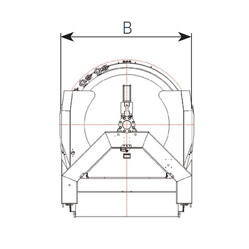 Front view diagram of pneumatic press ranges and Champagne range from Pera Pellenc